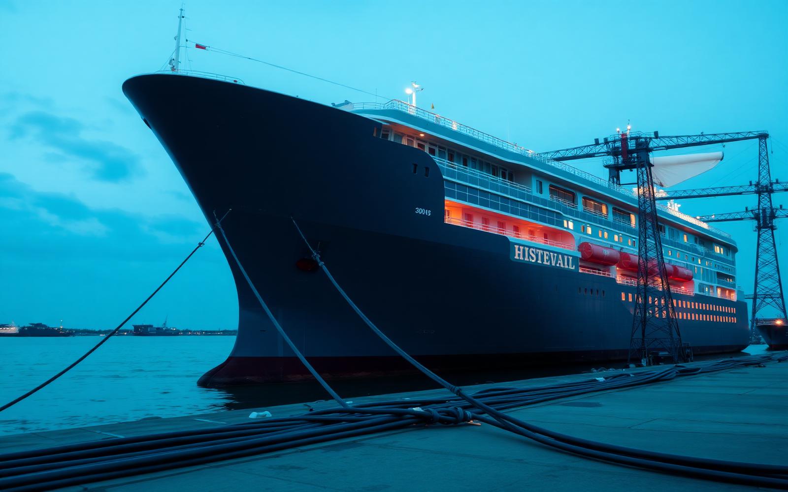 Walstroom-installatie op een cruise-terminal